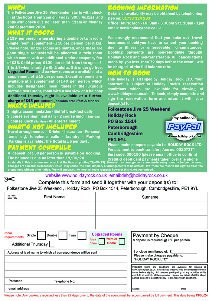 Booking form
