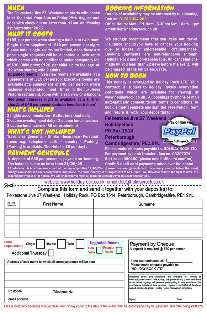 Booking form